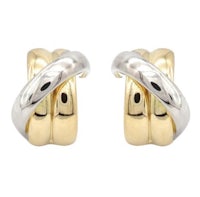 two gold and silver hoop earrings