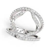 a white gold ring with diamonds in the center