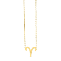 a gold necklace with a zodiac sign on it