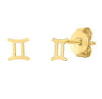 a pair of gold plated zodiac stud earrings