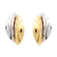 a pair of two tone stud earrings