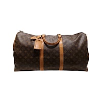 louis vuitton travel bag in brown and tan