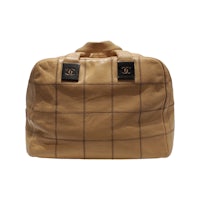 chanel tan leather duffel bag