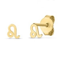 a pair of gold plated zodiac stud earrings