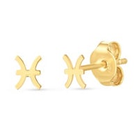 a pair of gold plated zodiac sign stud earrings