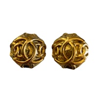 vintage chanel gold plated stud earrings