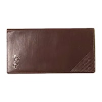 yves saint laurent wallet in brown leather