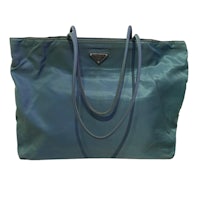 prada blue nylon tote bag