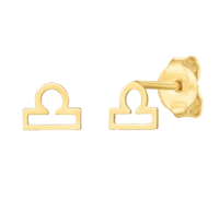 a pair of gold plated zodiac stud earrings