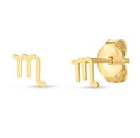 a pair of gold plated zodiac stud earrings