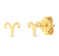 a pair of gold - plated zodiac stud earrings