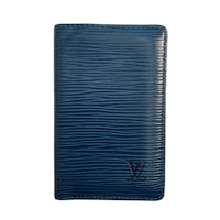 a blue louis vuitton passport holder