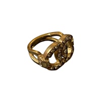 chanel gold ring with diamonds